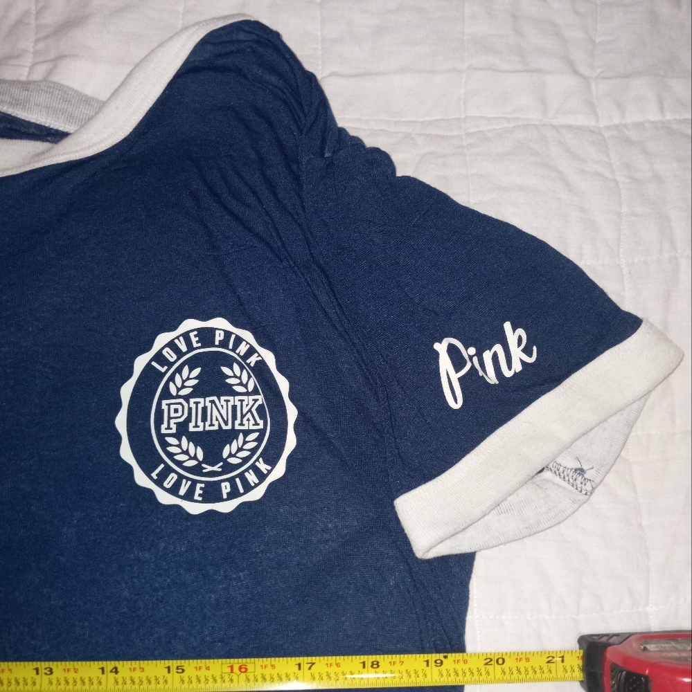 Pink Victoria's Secret Burnout Ringer Tee